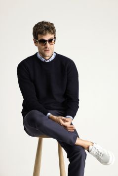 Crew Neck Patterned Wool Slim Fit Jumper