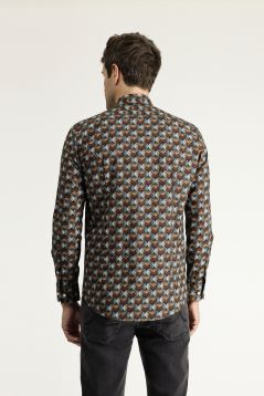 Long Sleeve Printed Slim Fit Shirt