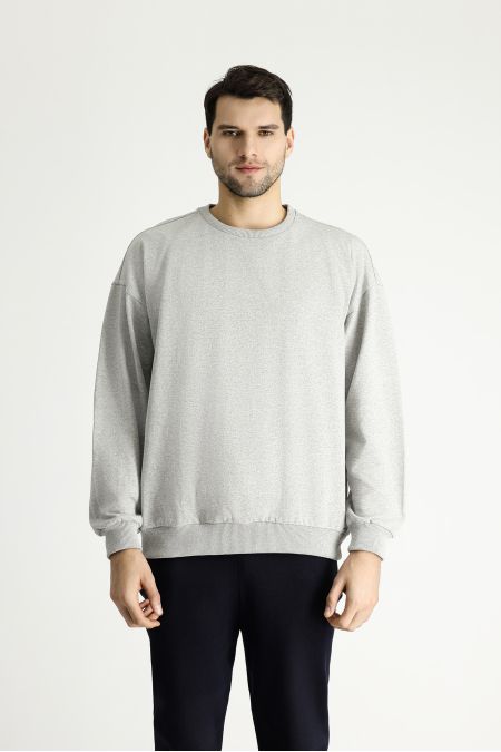 Sweatshirt mit Rundhalsausschnitt, Übergröße