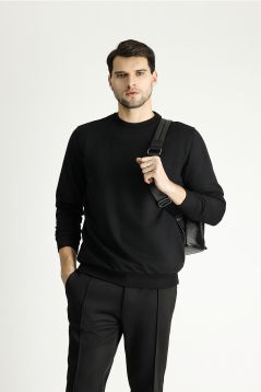 Rundhals Baumwoll-Sweatshirt