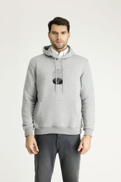 Kapuzen Bedrucktes Baumwoll-Sweatshirt