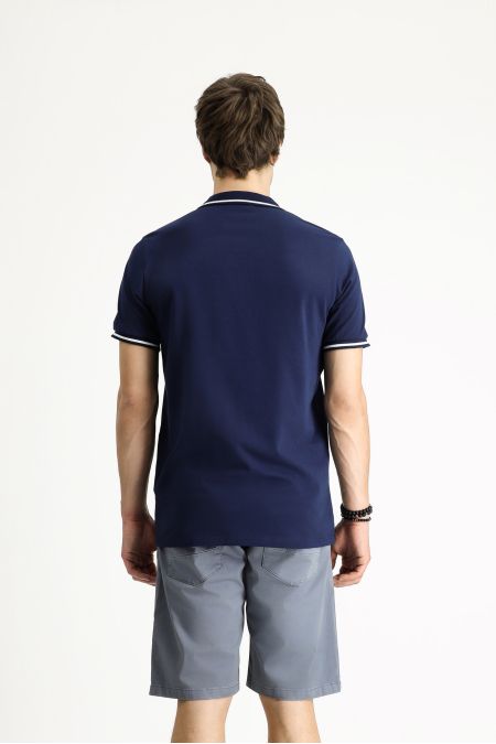 T-Shirt Mit Polokragen, Slim Fit