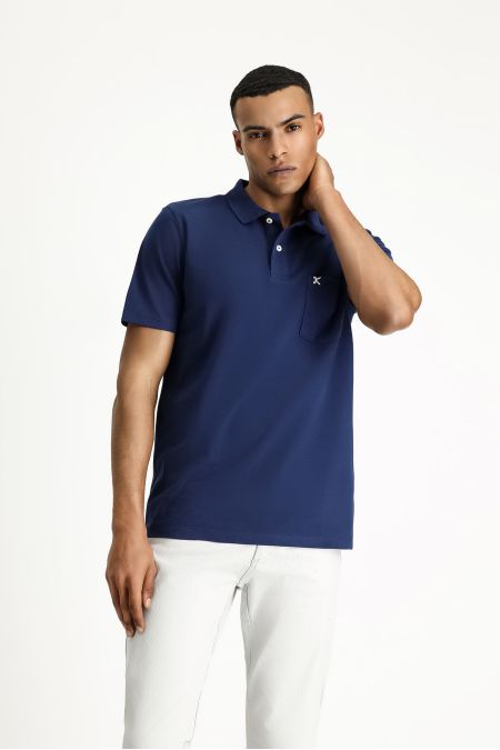 Polo Collar Regular Fit Embroidered Cotton T-Shirt