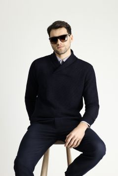 Shawl collar knitwear