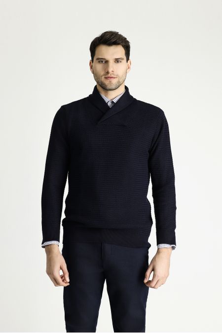 Shawl collar knitwear