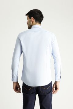 Langarmhemd, Micro-Gestreift, Slim Fit