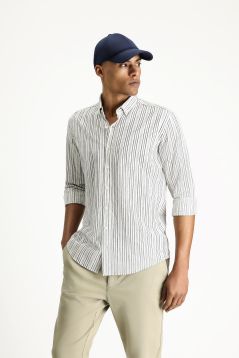 Long Sleeve Striped Slim Fit Shirt