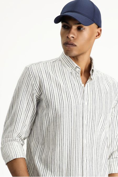 Long Sleeve Striped Slim Fit Shirt