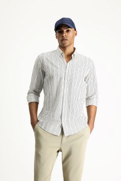 Long Sleeve Striped Slim Fit Shirt