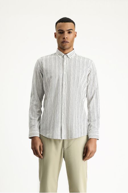 Long Sleeve Striped Slim Fit Shirt