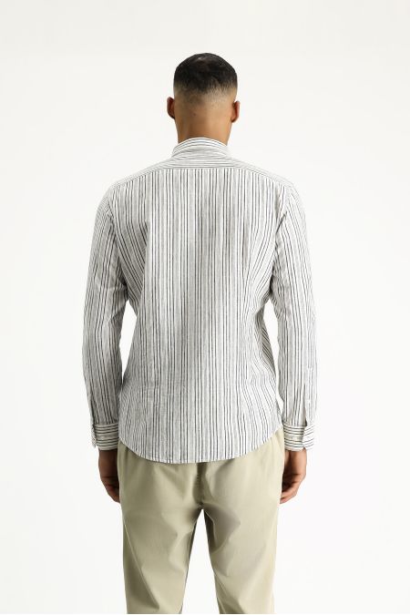 Long Sleeve Striped Slim Fit Shirt