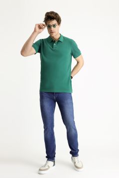 T-Shirt mit Polokragen, Slim Fit