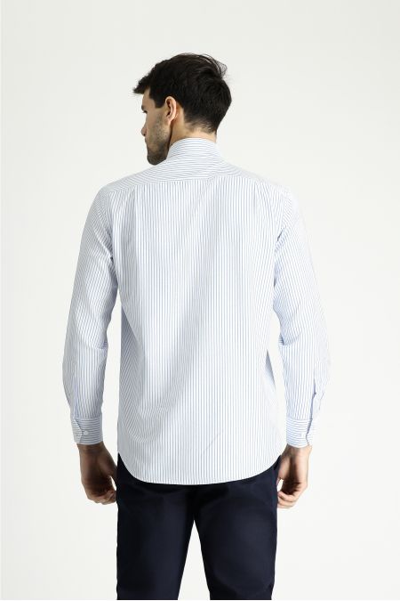 Long Sleeve Regular Fit Stripe-Patterned Shirt