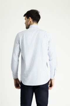 Long Sleeve Regular Fit Stripe-Patterned Shirt