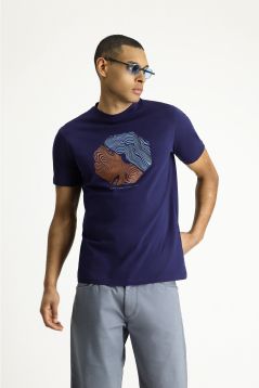 Crew Neck Regular Fit Printed Cotton T-Shirt