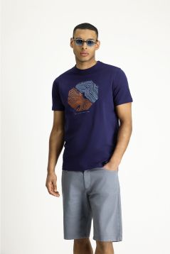 Crew Neck Regular Fit Printed Cotton T-Shirt