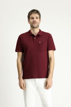 Polo Collar Regular Fit Embroidered Cotton T-Shirt