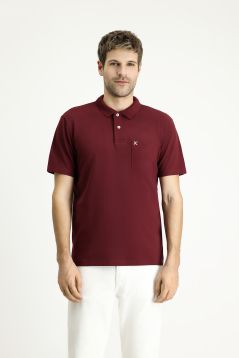 Polo Collar Regular Fit Embroidered Cotton T-Shirt