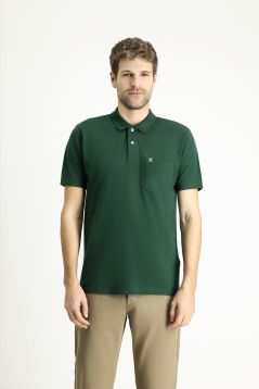 Polo Collar Regular Fit Embroidered Cotton T-Shirt