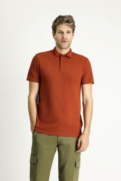 T-Shirt mit Polokragen, bestickt, Regular Fit