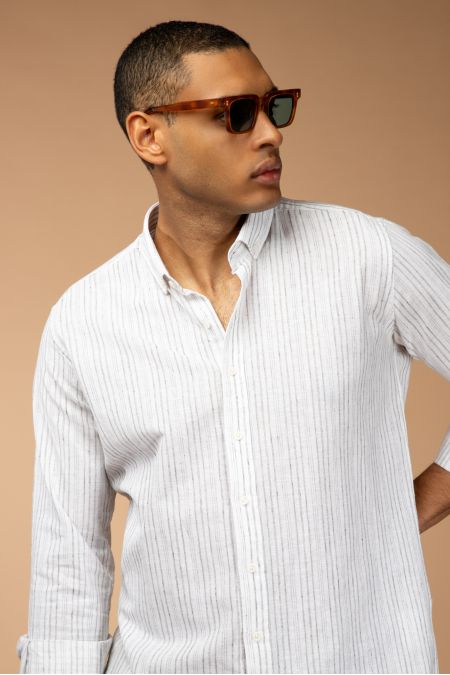 Long Sleeve Striped Slim Fit Shirt