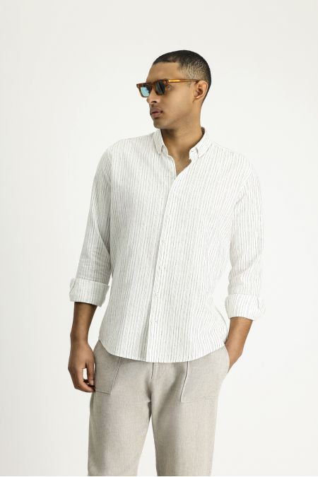 Long Sleeve Striped Slim Fit Shirt