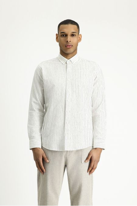 Long Sleeve Striped Slim Fit Shirt