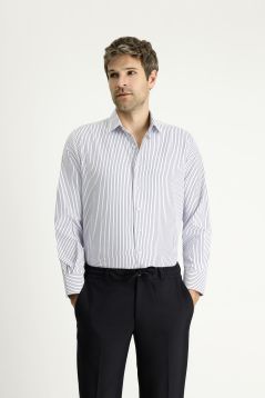 Long Sleeve Regular Fit Stripe-Patterned Shirt