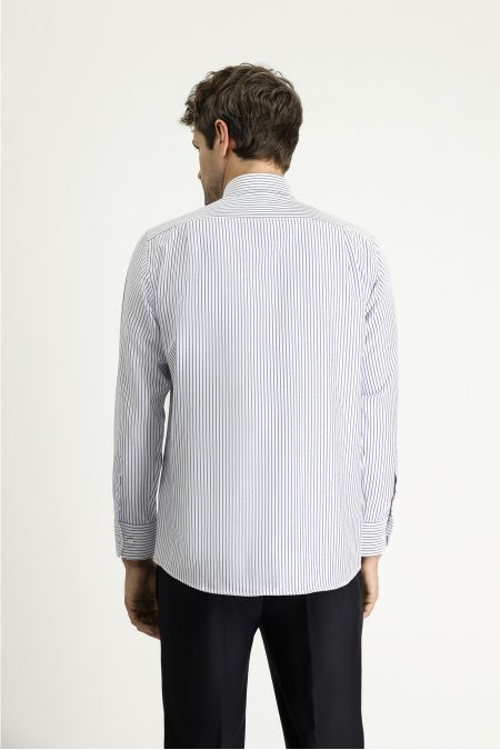 Long Sleeve Regular Fit Stripe-Patterned Shirt