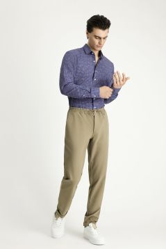 Langärmeliges Slim Fit Hemd mit Muster