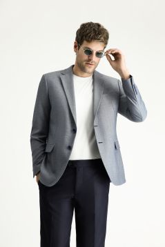 Slim Fit Patterned Classic Blazer