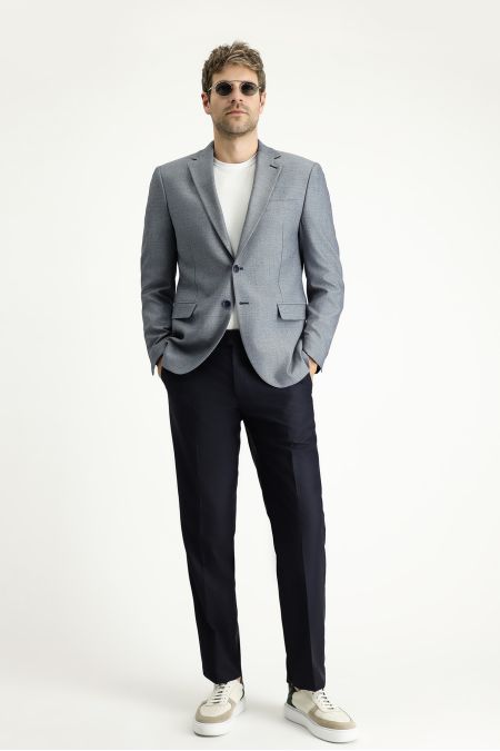 Slim Fit Patterned Classic Blazer