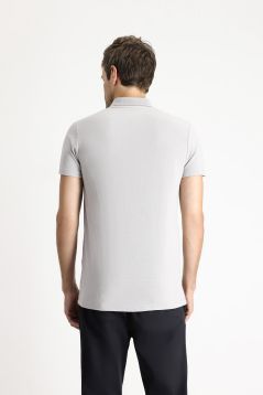 T-Shirt mit Polokragen, bestickt, Regular Fit