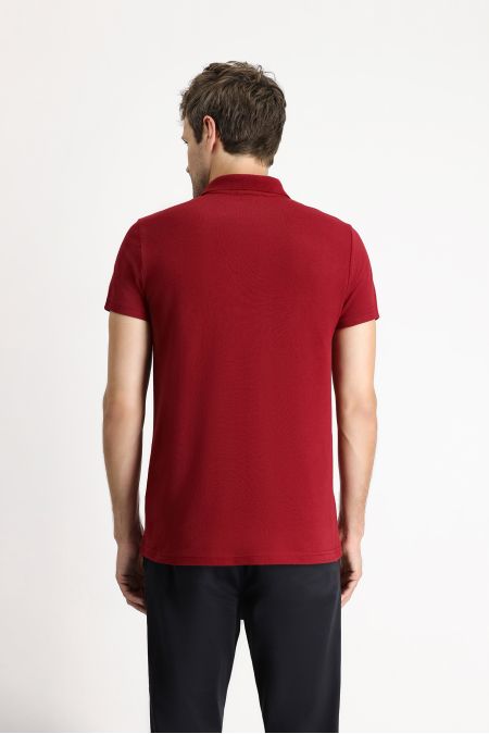 Polo Neck Regular Fit Embroidered T-Shirt