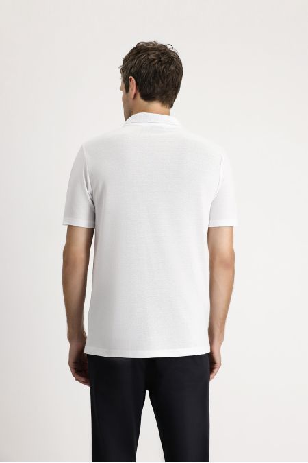 T-Shirt mit Polokragen, bestickt, Regular Fit