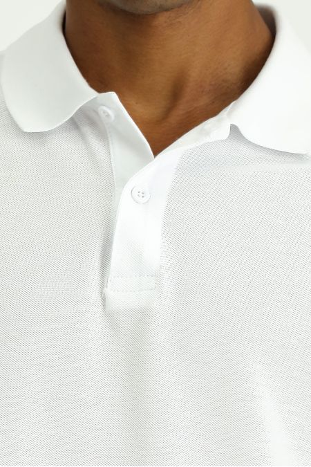 Polo Collar Regular Fit Embroidered Cotton T-Shirt