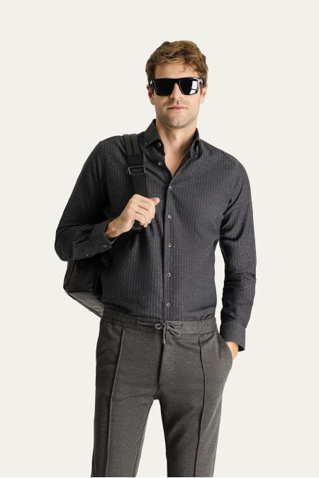 Langarm-Casualhemd, Slim Fit