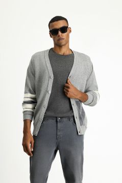 Regular Fit Wool Patterned Knitwear Cardigan