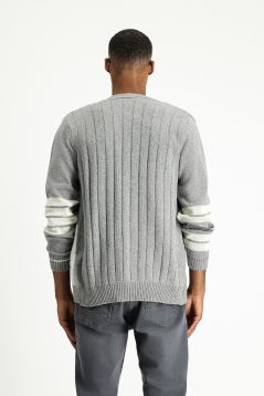 Regular Fit Wool Patterned Knitwear Cardigan