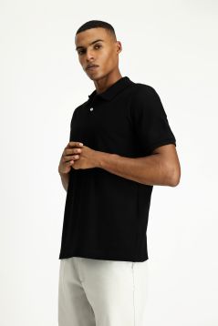 Polo Neck Regular Fit Embroidered T-Shirt