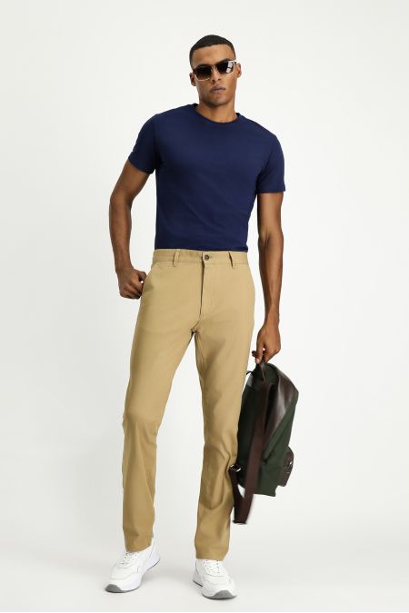 Slim-Fit Elastische Canvas-/Chinohose