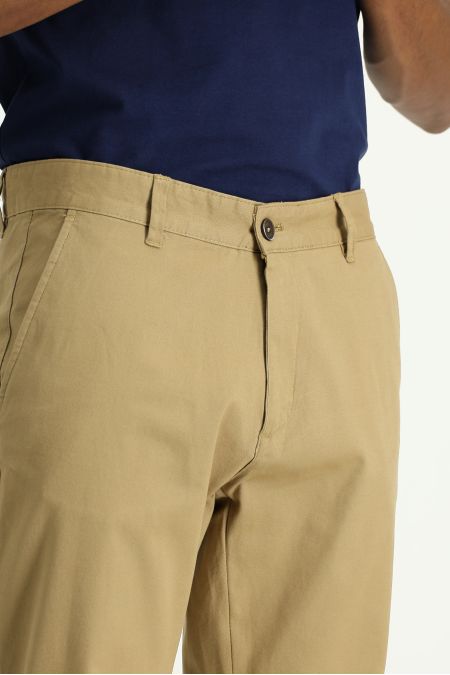 Slim-Fit Elastische Canvas-/Chinohose