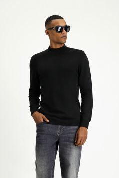 Bateau Neck Regular Fit Cotton Knit Sweater