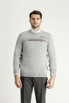 Rundhals Regular-Fit Gemusterter Strickpullover