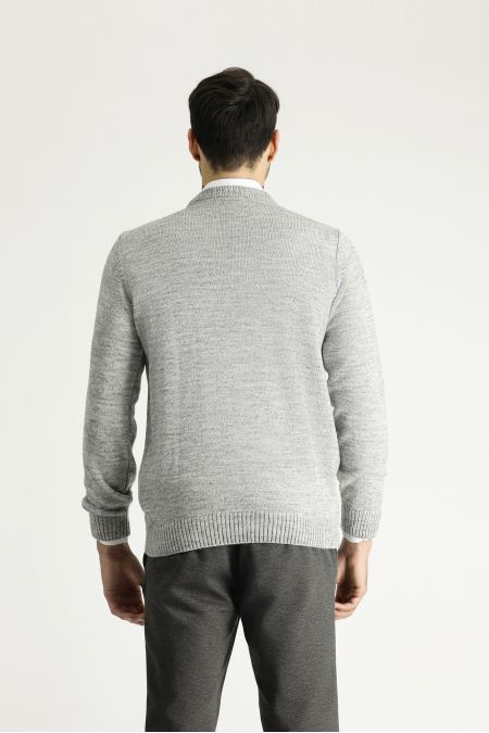 Rundhals Regular-Fit Gemusterter Strickpullover