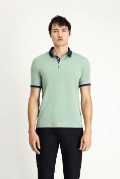 Polo Collar Regular Fit Patterned Cotton T-Shirt