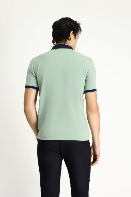 Polo Collar Regular Fit Patterned Cotton T-Shirt