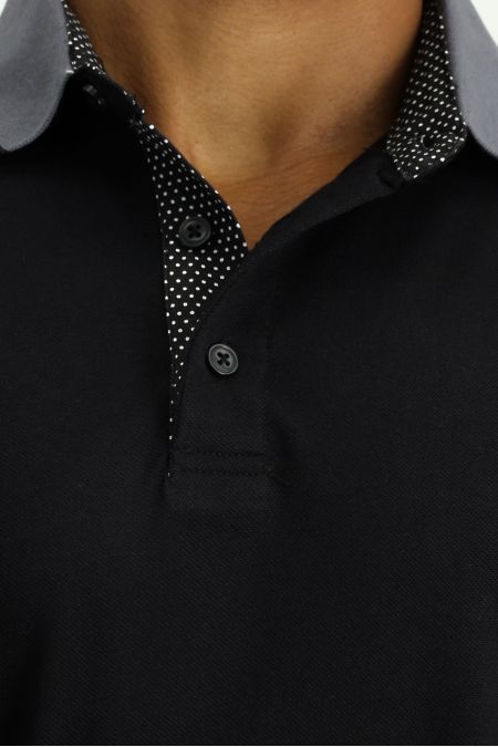 Polo Collar Regular Fit Patterned Cotton T-Shirt