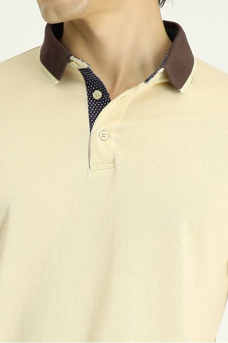 Polo-Kragen Regular-Fit Gemustertes Baumwoll-T-Shirt