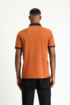 Polo Collar Regular Fit Patterned Cotton T-Shirt